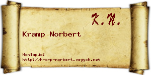 Kramp Norbert névjegykártya